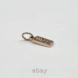 14k Yellow Gold Vintage GE General Electric Logo Bar Charm (LO1005140)