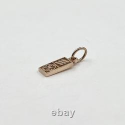 14k Yellow Gold Vintage GE General Electric Logo Bar Charm (LO1005140)