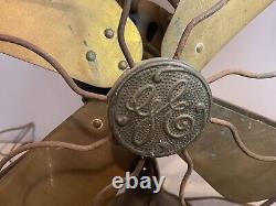 16 Antique Fan Ge Brass Blades General Electric Oscillating Cast Iron