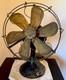 1901 Ge Six Blade Fan Antique. Works. 18 High 13 Cage