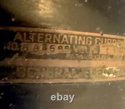 1901 GE Six Blade Fan Antique. Works. 18 High 13 Cage