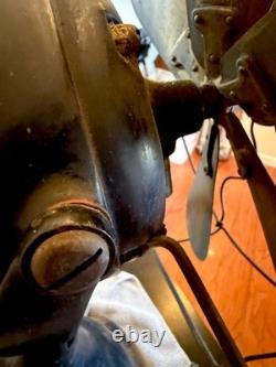 1901 GE Six Blade Fan Antique. Works. 18 High 13 Cage