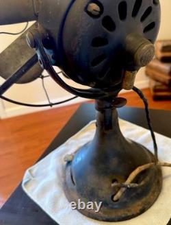 1901 GE Six Blade Fan Antique. Works. 18 High 13 Cage