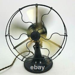 1920's Vintage Antique General Electric Whiz 9 Fan GE Brass Blade Works see Vid