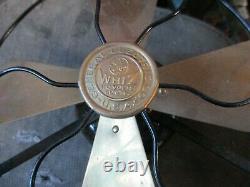 1920s GENERAL ELECTRIC GE WHIZ TABLE TOP 9 BRASS BLADE FAN EXCELLENT WORKS