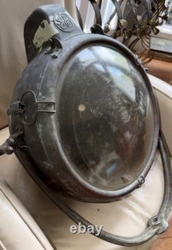 1930's ANTIQUE GE NOVALUX PROJECTOR COPPER BRASS SEARCHLIGHT FLOOD NAUTICAL