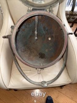 1930's ANTIQUE GE NOVALUX PROJECTOR COPPER BRASS SEARCHLIGHT FLOOD NAUTICAL