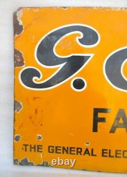 1930's Vintage Rare General Electric Company Fans Ad Porcelain Enamel Sign Board