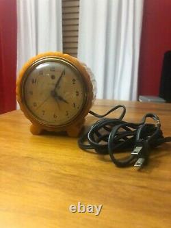 1930s Butterscotch Catalin General Electric Telechron Julep Alarm Clock 7H80