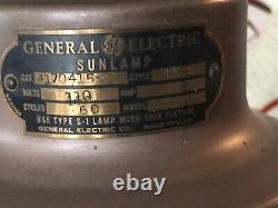 1930s Vintage Industrial Metal Deco Heavy General Electric Sun Lamp