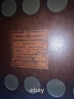 1931 Vintage General Electric Grandfather Clock Modern Longfellow H-91 No Radio