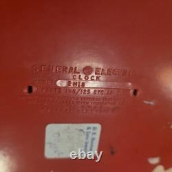 1946-1948 Vintage ORANGE General Electric Chef Clock with Timer Model 2H18 Tested