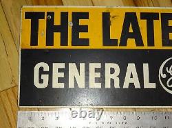 1950's vintage The Latest From General Electric GE board sign 7 7/8 x 23 7/8