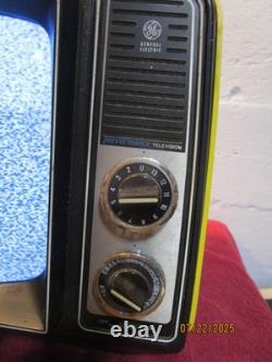 1980 Vintage GENERAL ELECTRIC Performance GE TV Yellow + Black Television Works