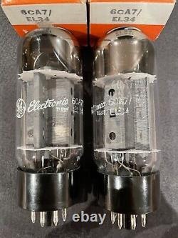 (2) NOS General Electric Fat Bottle 6CA7 / EL34 Vintage GE Tubes