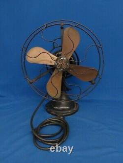 3 Speed Vintage GE General Electric 4-Blade 13 Metal Oscillating Fan Works