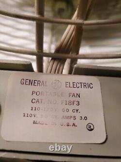 3 Speed Vintage General Electric Floor Fan Foot Stool White Retro UFO FAN F18F3