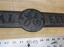 30 Vintage Cast Iron General Electric GE Embossed Antique Sign Plaque Emblem