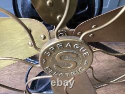 4 Brass Blade & Cage Sprague 16 Electric Fan Oscillating General Electric