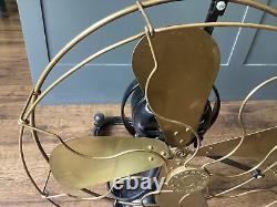 4 Brass Blade & Cage Sprague 16 Electric Fan Oscillating General Electric