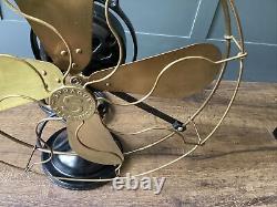 4 Brass Blade & Cage Sprague 16 Electric Fan Oscillating General Electric