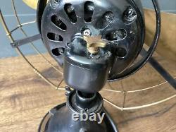 4 Brass Blade & Cage Sprague 16 Electric Fan Oscillating General Electric