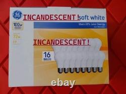 48 NEW GE 100 Watt DIMMABLE Soft White Light Bulbs Old Stock GE A19 Vintage 60