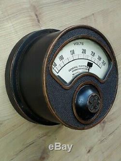 7-1/2 GE antique industrial Volt Meter Steampunk gauge Vtg. General Electric #2