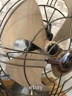 A- Vintage GE General Electric Vortalex 16 3 Speed Oscillating Fan Near Mint