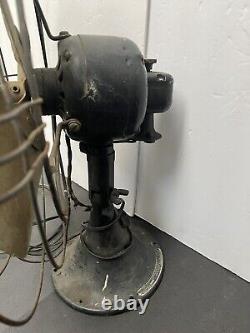 ANTIQUE Early Vtg GENERAL ELECTRIC GE Oscilating 4 Square Blade Fan Works