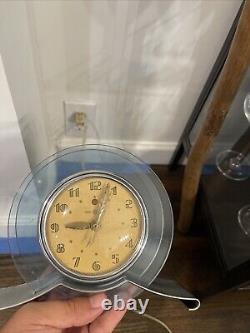 ART DECO DESK CLOCK BLUE RAPTURE 1941, GE, General Electric 3H160, WORKS