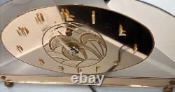 ART DECO GENERAL ELECTRIC Ge Rose GLASS CLOCK RAINBAULT DESIGN 17x7.25 Vtg 6h02