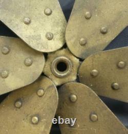 Antique 12 Electric Fan 6 Blades Brass Finish Possibly General Electric