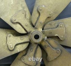 Antique 12 Electric Fan 6 Blades Brass Finish Possibly General Electric