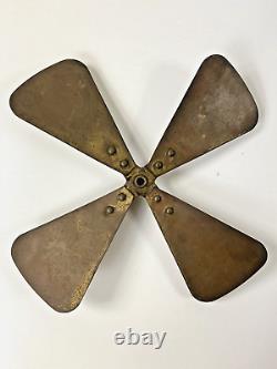 Antique 12 GE Pancake Desk Fan Brass Blade 1905-08 circa General Electric USA