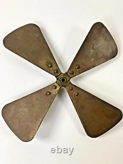 Antique 12 GE Pancake Desk Fan Brass Blade 1905-08 circa General Electric USA