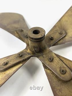 Antique 12 GE Pancake Desk Fan Brass Blade 1905-08 circa General Electric USA