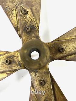 Antique 12 GE Pancake Desk Fan Brass Blade 1905-08 circa General Electric USA