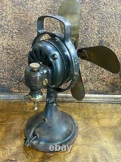 Antique 1900s General Electric Fan Motor Cone Base w brass blade Parts / Restor