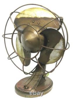 Antique 1933 GE General Electric 10 Art Deco Quiet Fan Modernist Design Runs