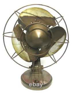 Antique 1933 GE General Electric 10 Art Deco Quiet Fan Modernist Design Runs