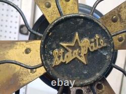 Antique Desk Fan Fitzgerald Star Rite 13 3-speed Repair RESTORE Powers up