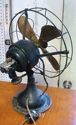 Antique Desk Fan Fitzgerald Star Rite 13 3-speed Repair RESTORE Powers up