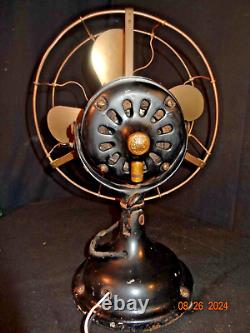 Antique Early 12 1900s Brass GE General Electric BMY Big Motor Yoke Desk Fan