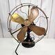 Antique Ge 16 Brass 4 Blade 3 Speed Metal Fan Usa General Electric Co Vtg