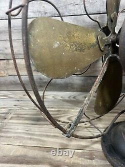 Antique GE 16 Brass Blades Fan No. 75425 AS-IS! For Parts! Restore