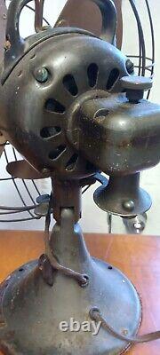 Antique GE General Electric A12 Desk Fan 4 blade 16 cage Oscillating