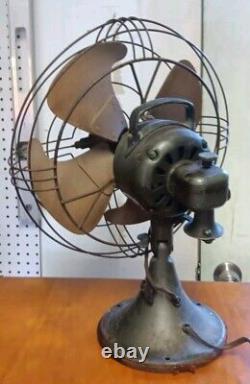 Antique GE General Electric A12 Desk Fan 4 blade 16 cage Oscillating