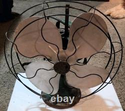 Antique GENERAL ELECTRIC Oscillating 16 Blade Fan Type AOU GE Fan 3 Speed READ