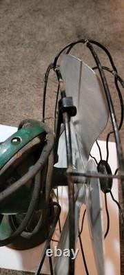 Antique GENERAL ELECTRIC Oscillating 16 Blade Fan Type AOU GE Fan 3 Speed READ